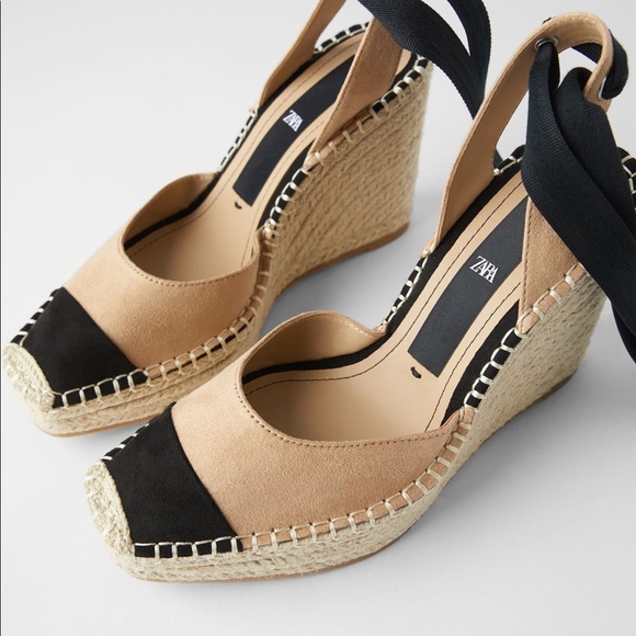 Zara Shoes - Zara Two Tone Wedge Espadrilles